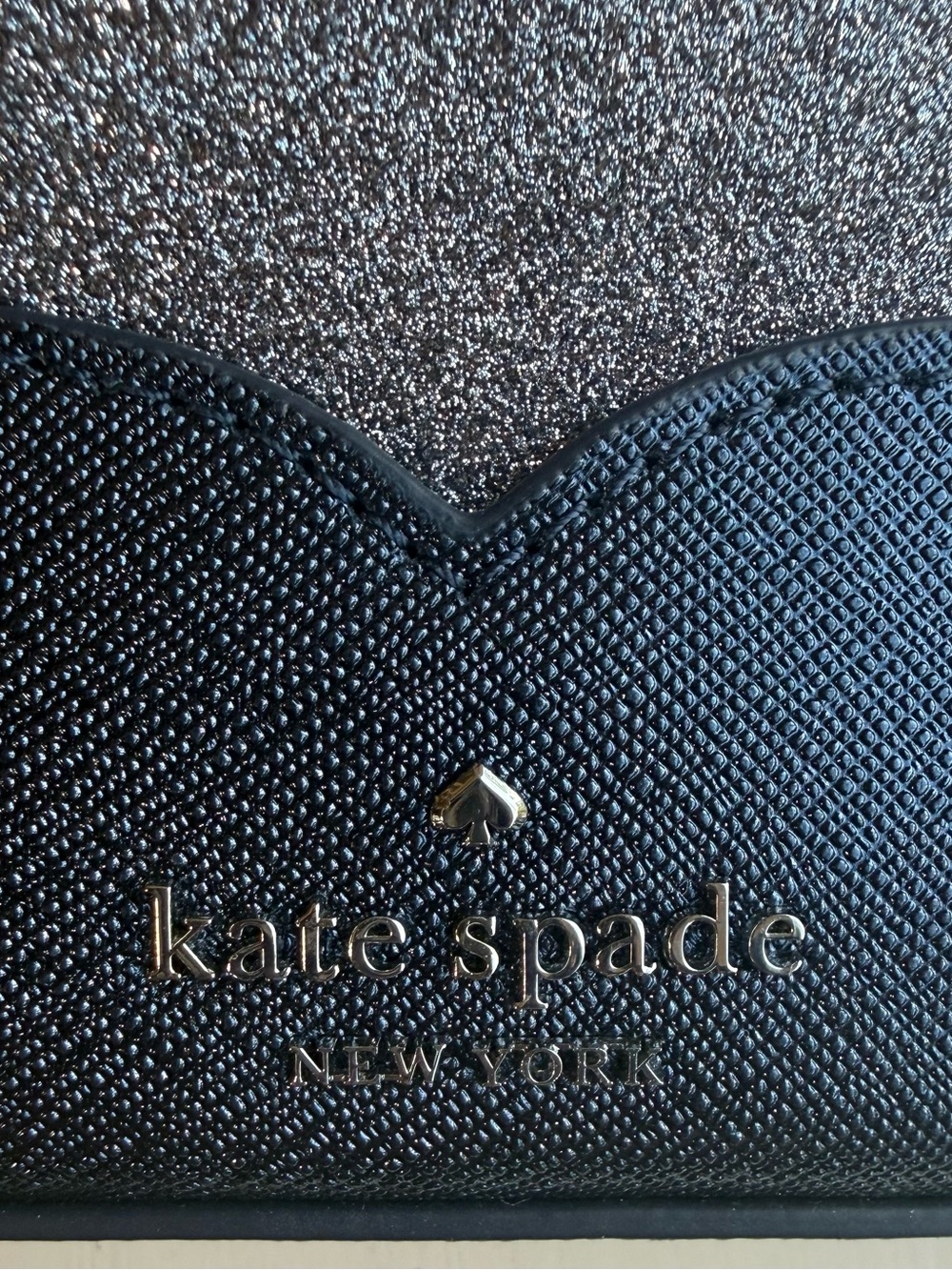 kate spade New York Silver Glitter and Black Two-Tone Crossbody New without Tag - Picture 8 of 10